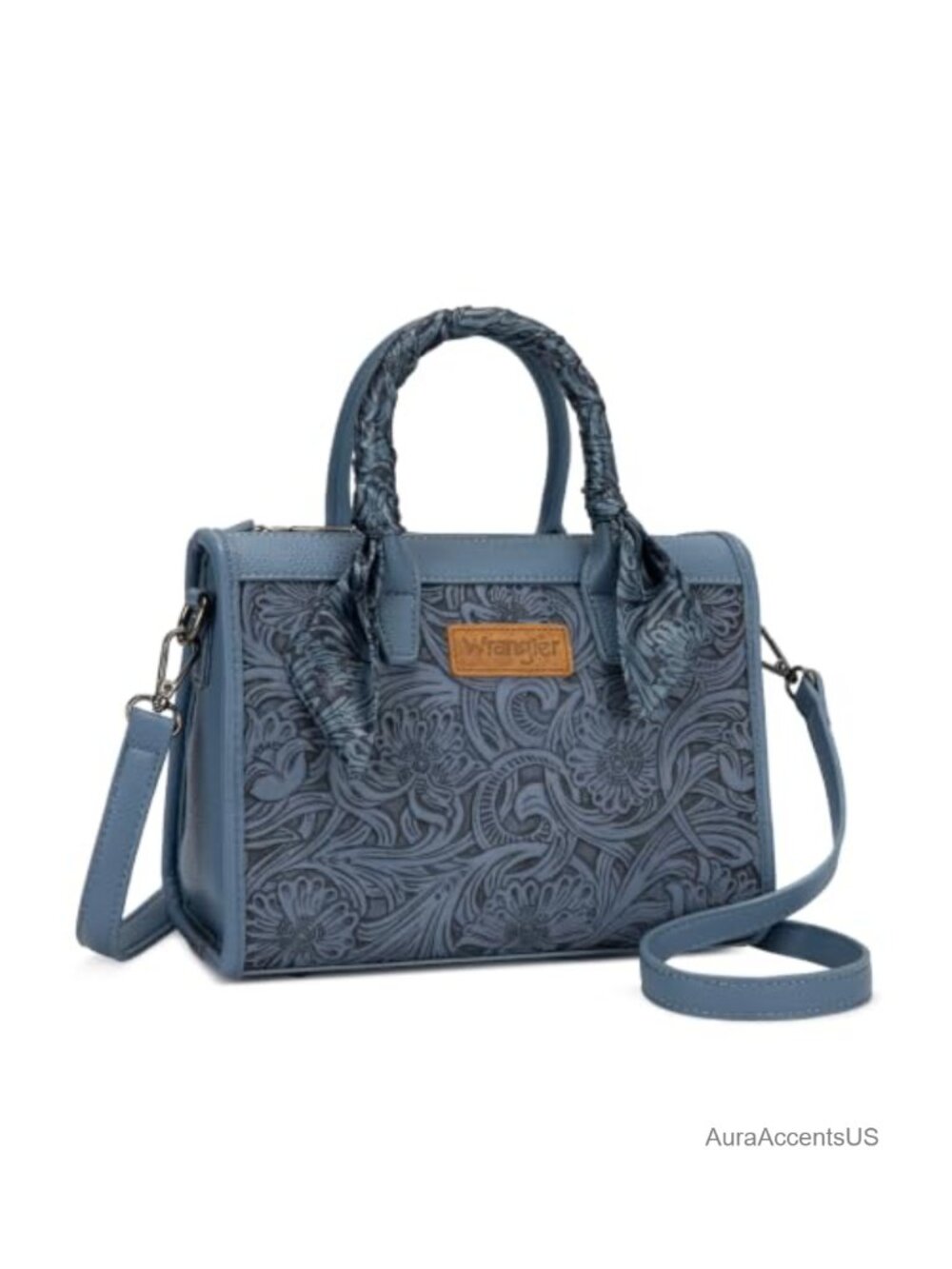Western Embossed Satchel Top Handle Crossbody Purse Faux Leather Women